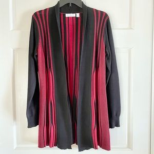 Kim Rodgers Long Sleeve Black & Red Stripe Cardigan Size S